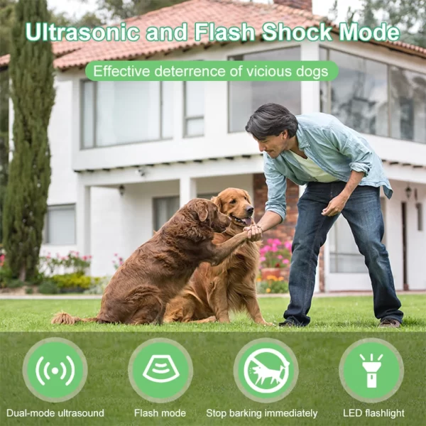 Ultrasonic Dog Repeller Double/Three Head LED Flashlight Anti Barking Training Deterrent Device Rechargeable Dog Repeller ﻿ - Image 13