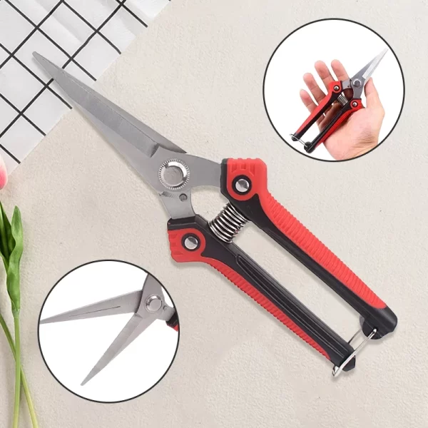 Stainless Steel Pruning Shears Sharp Branch Scissors with Non Slip Handle - Image 4