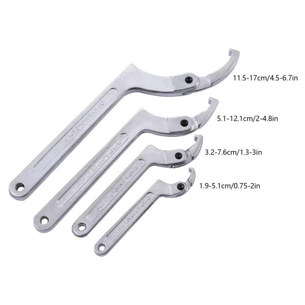 Spanner Wrench Set Adjustable C Pin Spanner Hook Wrench Chrome Vanadium - Image 7
