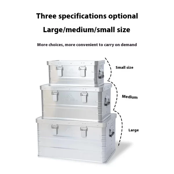 MOUNTAINHIKER Outdoor Storage Box Camping Picnic Travel Aluminum Alloy Large Capacity Box Silver Storage Bag 30-80L - Image 41