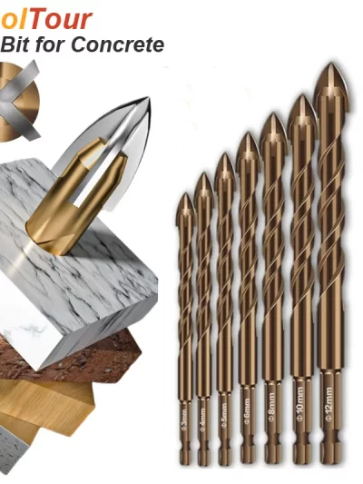 Masonry Concrete Drill Bits For Glass Ceramic Tile Brick Hex Shank 3mm To 12mm