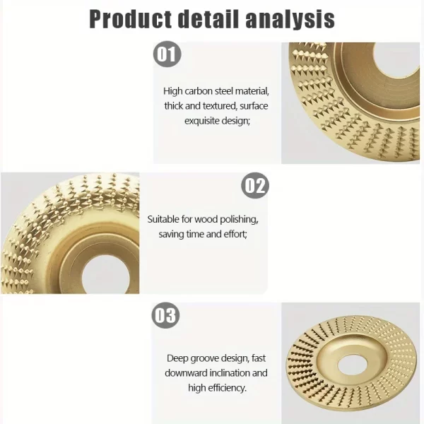 1/3pcs Woodworking Carving Wheel Polishing Wheel Versatile Sanding Disc Wood Shaping Tool Abrasive Disc - Image 4