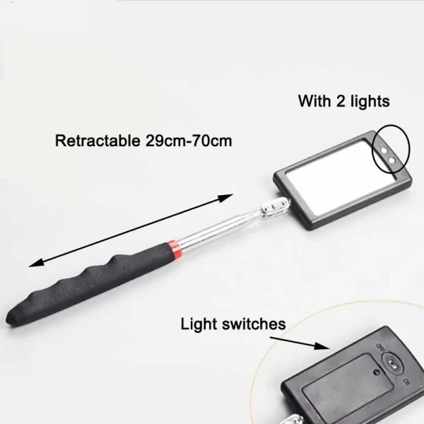 Car 360° Inspection Mirror LED Light Telescoping Mirrors Extend Mechanic Tools Inspection Mirror - Image 11