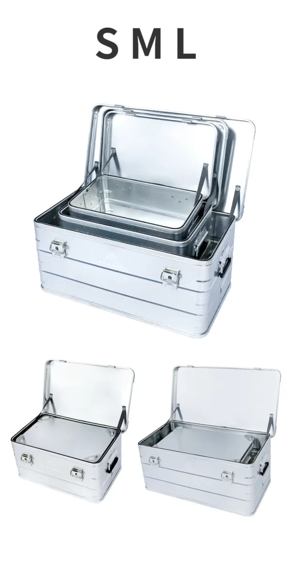 MOUNTAINHIKER Outdoor Storage Box Camping Picnic Travel Aluminum Alloy Large Capacity Box Silver Storage Bag 30-80L - Image 20