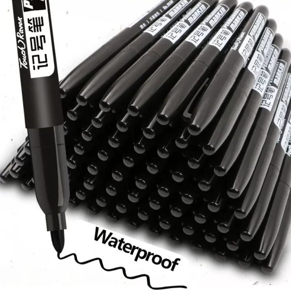 6 PCS Permanent Marker Pen Manga Drawing Markers Black Blue Red Waterproof