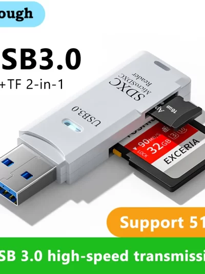 2 in 1 USB 3.0 Card Reader Micro TF sd card Reader usb adapter High Speed Cardreader TF Memory card For PC Laptop Accessories