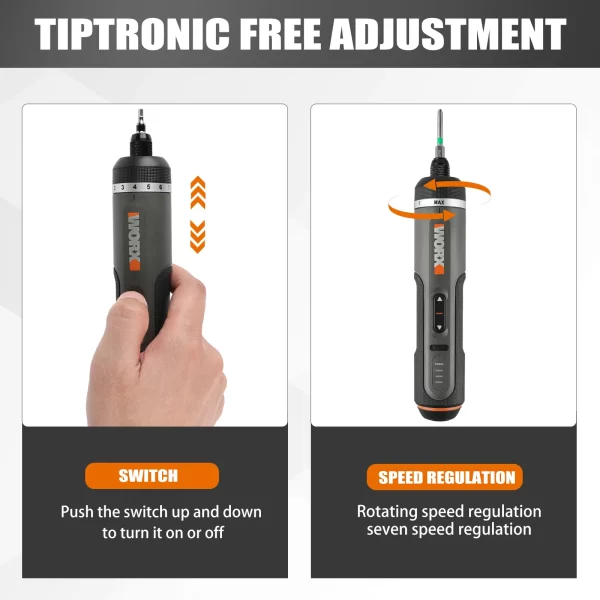 Worx 4V Electrical Screwdrivers Set WX242 Portable Smart Cordless Power Screw Driver Mini Electric Drill Home Repair Power Tool - Image 4