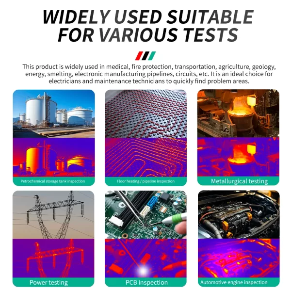 MASTFUYI FY12 Handheld Thermal Imager -20~550°C 15 False Color Non-contact Temperature Measurement 50×50° - Image 2
