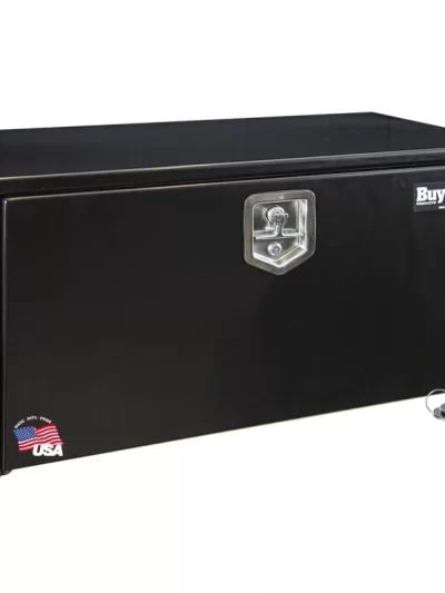 Black Steel Underbody Truck Box With Lockable T-Handle Latch, 18 x 18 x 36 Inch