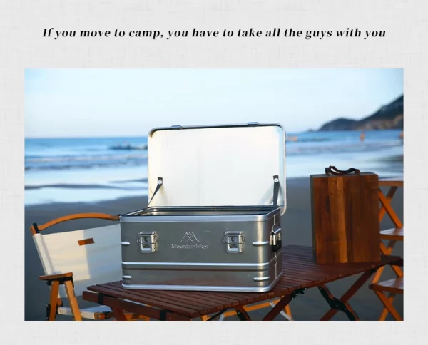 MOUNTAINHIKER Outdoor Storage Box Camping Picnic Travel Aluminum Alloy Large Capacity Box Silver Storage Bag 30-80L - Image 23