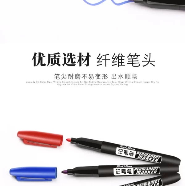 6 PCS Permanent Marker Pen Manga Drawing Markers Black Blue Red Waterproof - Image 36