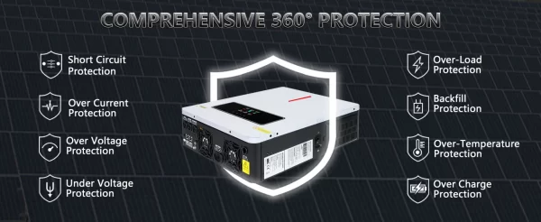 Y&H 3600W Hybrid Solar Inverter DC24V to AC110V/120V On/Off-Grid Inverter - Image 14