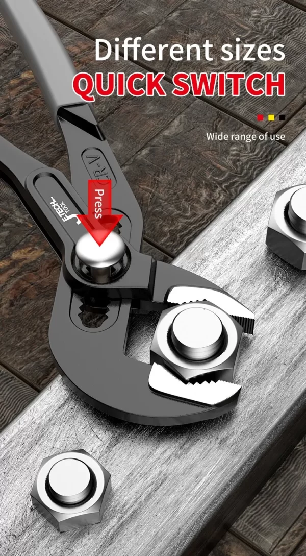 Water Pump Pliers Quick-Release Plumbing Pliers Pipe Wrench Adjustable Water Pipe Clamp Pliers - Image 16