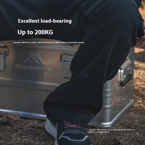 MOUNTAINHIKER Outdoor Storage Box Camping Picnic Travel Aluminum Alloy Large Capacity Box Silver Storage Bag 30-80L - Image 40