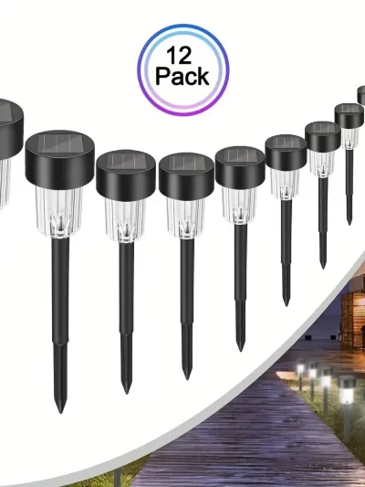 12 Pack Solar Outdoor Lights Solar Garden Light LED Landscape Lighting Waterproof Pathway Lights