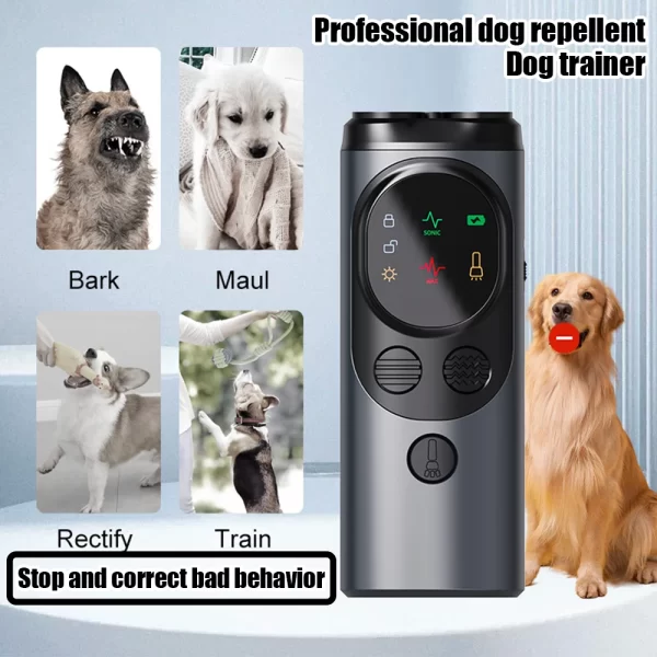 Ultrasonic Dog Repeller Double/Three Head LED Flashlight Anti Barking Training Deterrent Device Rechargeable Dog Repeller ﻿ - Image 33