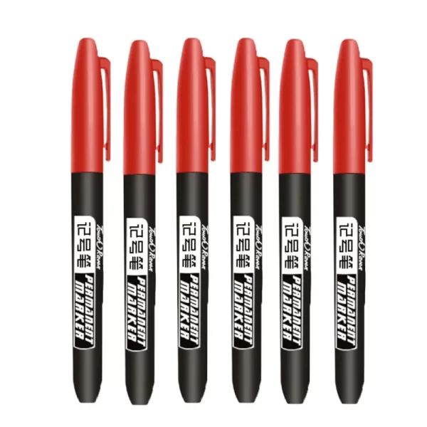 6 PCS Permanent Marker Pen Manga Drawing Markers Black Blue Red Waterproof - Image 25