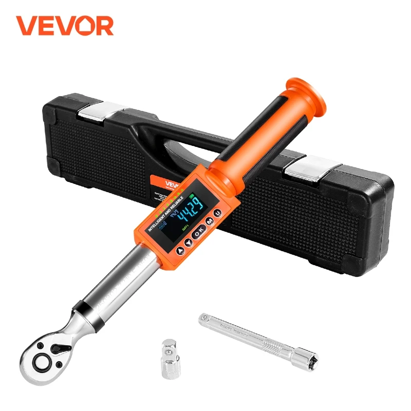 VEVOR Digital Torque Wrench 72-Tooth ±2% High Accuracy Electronic Torque Wrench Preset Value Buzzer