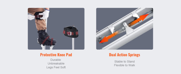 SucceBuy Drywall Stilts 18''/36''Adjustable Aluminum Tool Stilts with Protective Knee Pads Non-Slip Work Stilts - Image 12