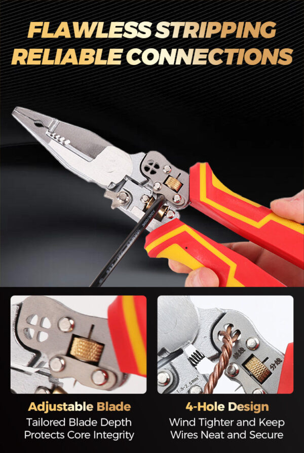 8-in-1 Multi-function Wire Stripper Electricians Voltage Testing Cable Cutting - Image 10