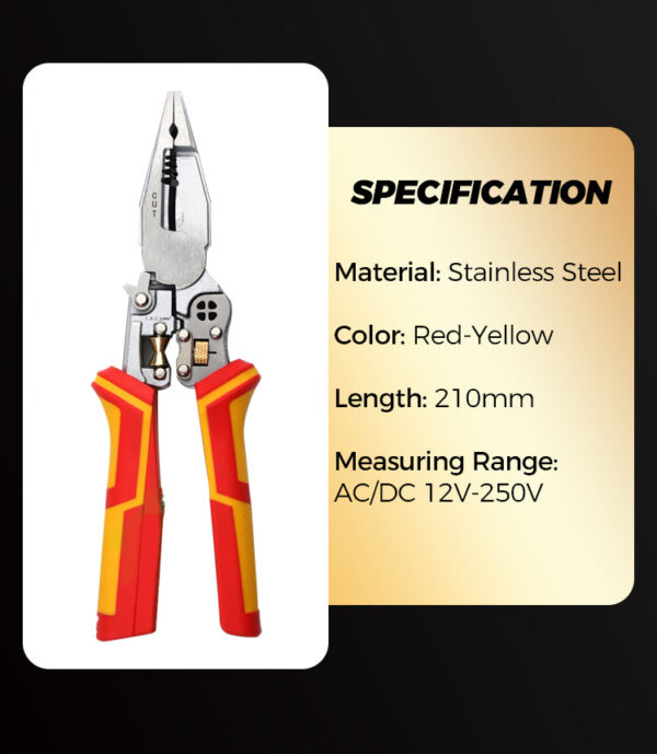 8-in-1 Multi-function Wire Stripper Electricians Voltage Testing Cable Cutting - Image 13