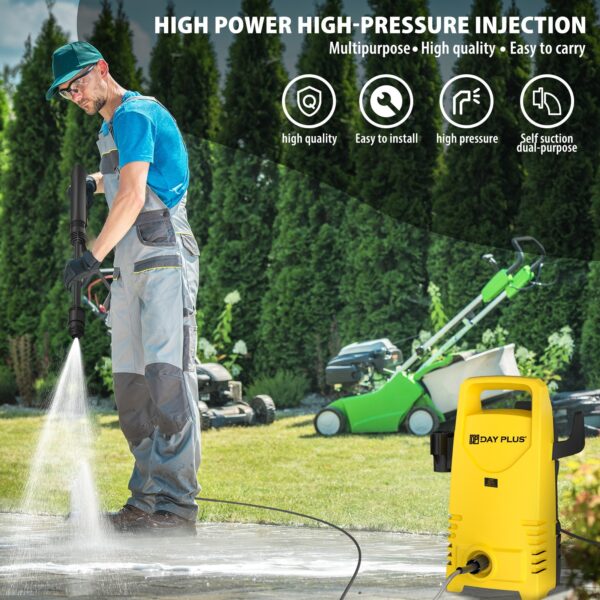 Electric High Pressure Washer 1600W,120bar,380l/h Adjustable Lance from 0 to 180°,7m Flexible Hose - Image 9