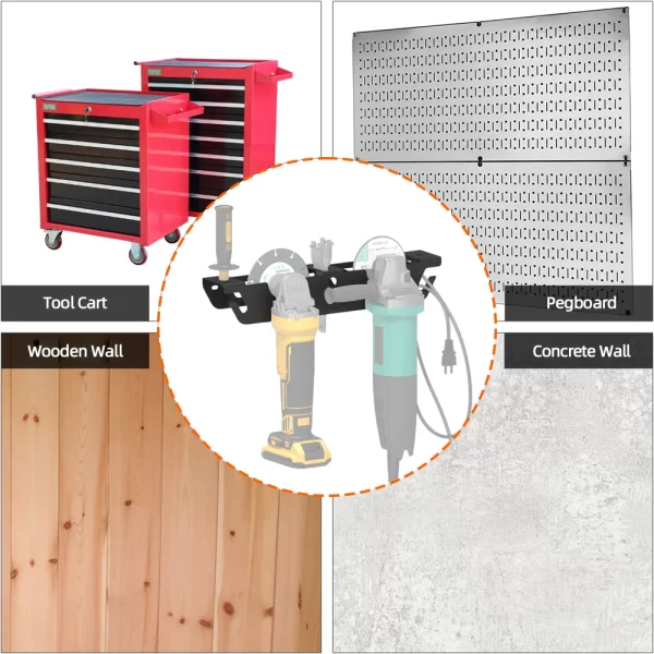 Angle Grinder Holder Metal Angle Grinder Rack with Cord Hanger Wall Mount Bracket - Image 6
