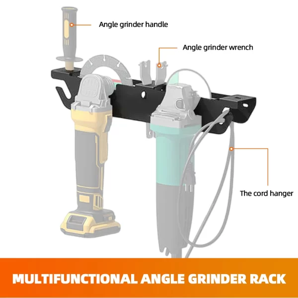 Angle Grinder Holder Metal Angle Grinder Rack with Cord Hanger Wall Mount Bracket - Image 4