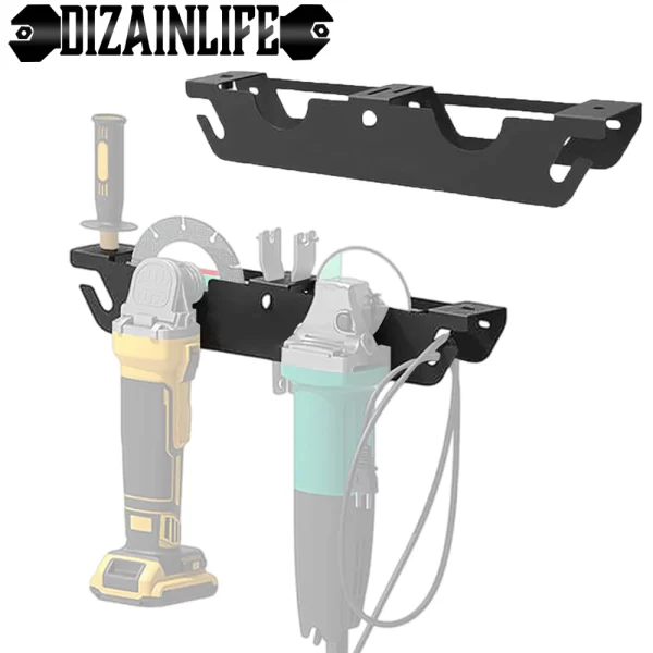 Angle Grinder Holder Metal Angle Grinder Rack with Cord Hanger Wall Mount Bracket