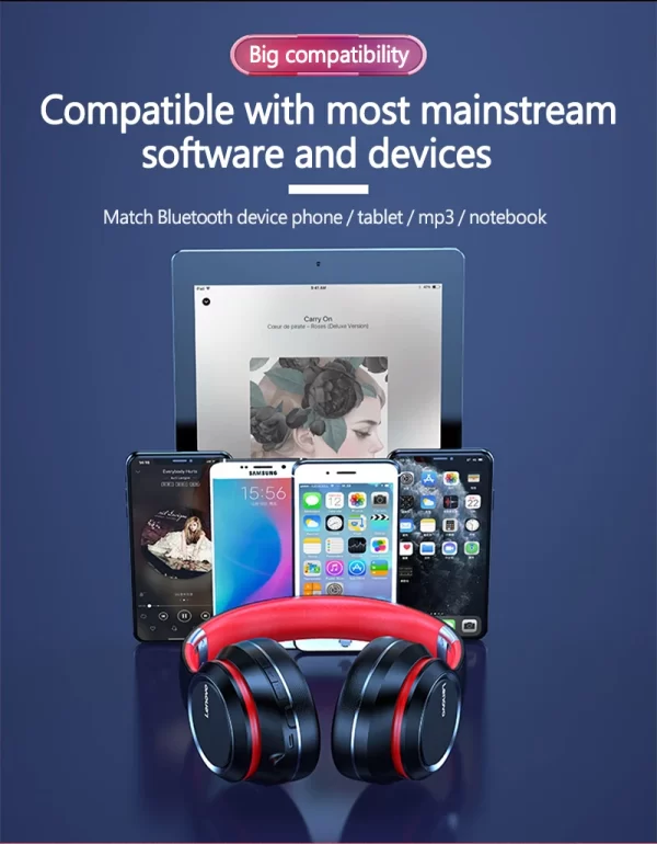 Lenovo HD200 Bluetooth Earphones Over-ear Foldable Computer Wireless Headphones Noise Cancellation HIFI Stereo Gaming Headset - Image 10