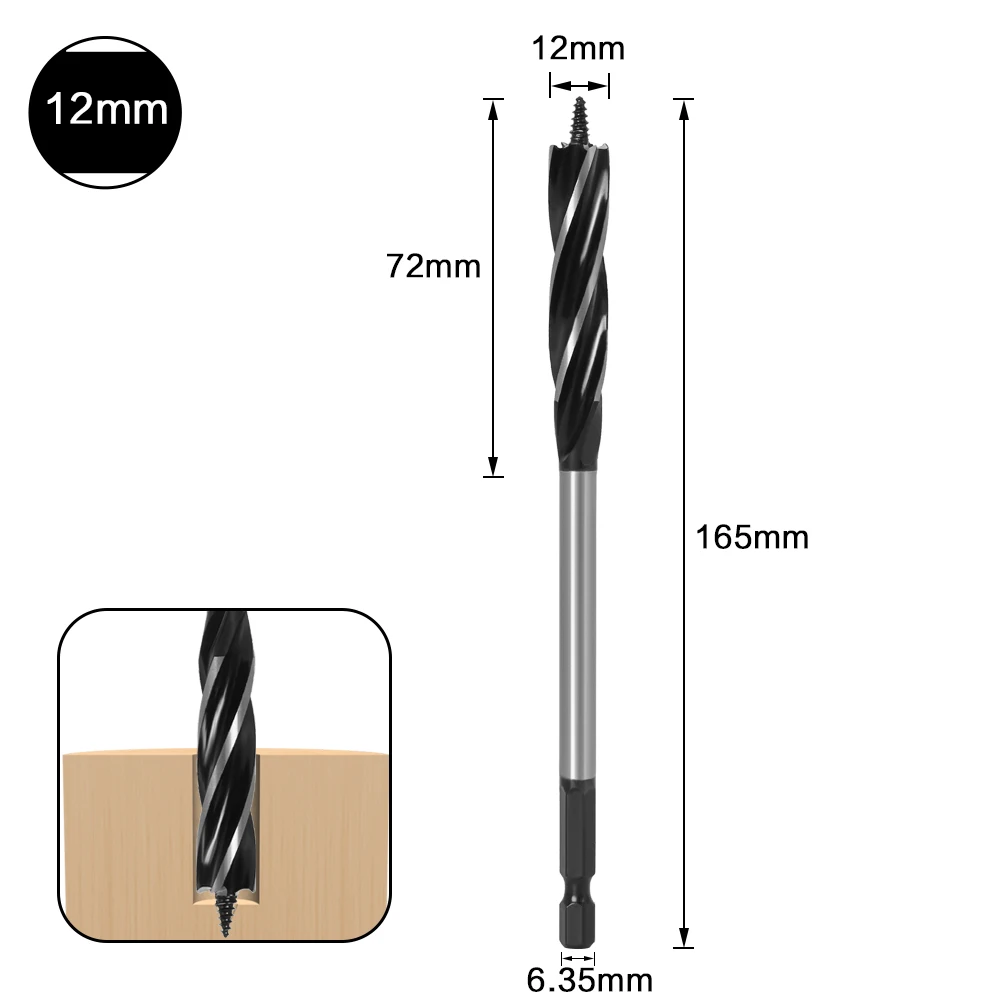 10mm-35mm Twist Drill Bit Set Wood Fast Cut Auger Drill Bit - Image 12