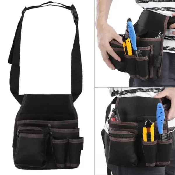 Oxford Cloth Belt Tool Bag Outdoor Work Waist Pocket Hardware Storage - Image 4