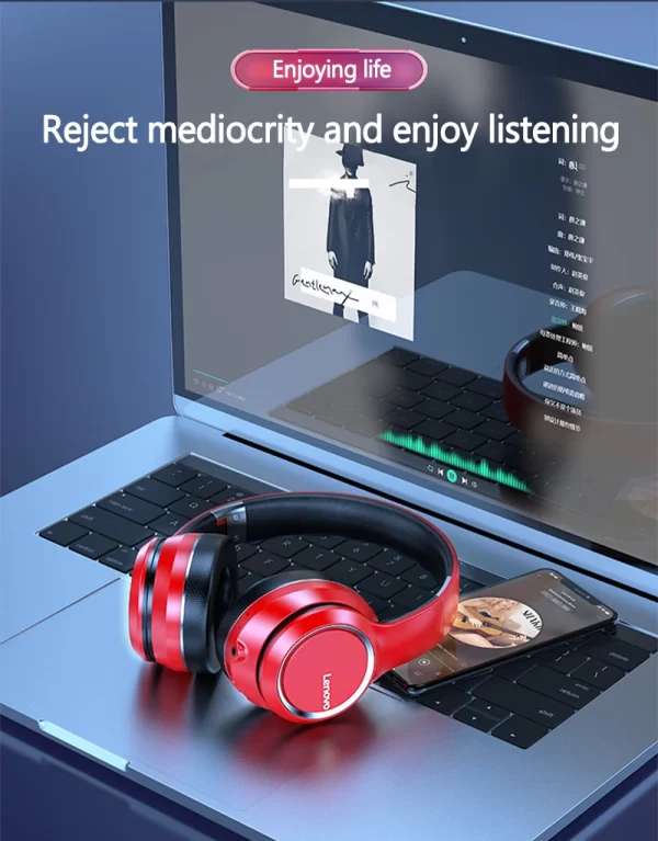 Lenovo HD200 Bluetooth Earphones Over-ear Foldable Computer Wireless Headphones Noise Cancellation HIFI Stereo Gaming Headset - Image 12
