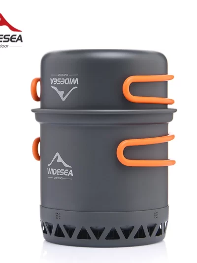 Widesea Camping 1.3L 2.3L Cookware Outdoor Cooking Set Heat Cooker Travel Tableware Pot Kettle