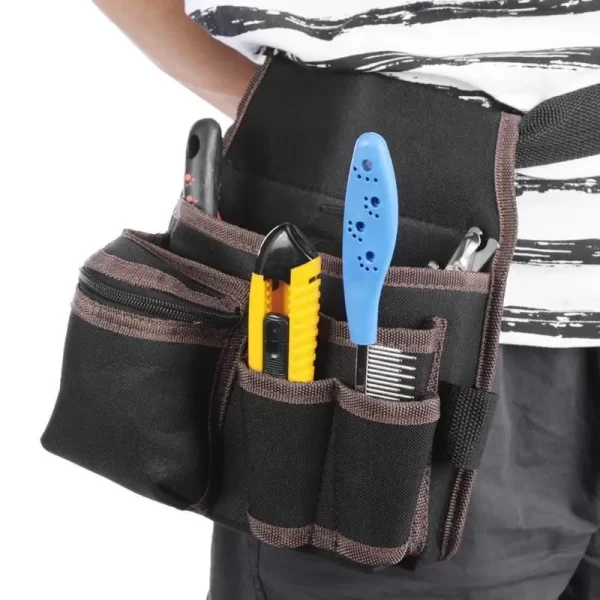 Oxford Cloth Belt Tool Bag Outdoor Work Waist Pocket Hardware Storage - Image 3