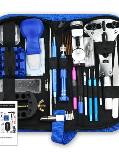 212pcs Watch Opener Repair Tool Kit Clock Pry Knife Screwdriver Pin Hammer Set Watchmaker Band Link