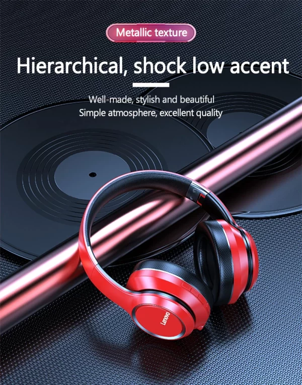 Lenovo HD200 Bluetooth Earphones Over-ear Foldable Computer Wireless Headphones Noise Cancellation HIFI Stereo Gaming Headset - Image 9