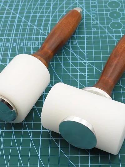 QJH Professional Leather Carve Hammer Nylon Hammers Mallet Wood Handle