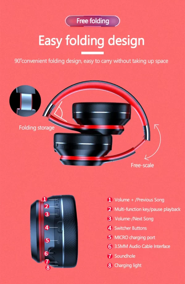 Lenovo HD200 Bluetooth Earphones Over-ear Foldable Computer Wireless Headphones Noise Cancellation HIFI Stereo Gaming Headset - Image 17