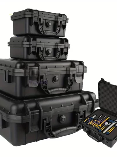 1pc Waterproof Hard Carry Case Bag Tool Case With Pre-cut Sponge Storage Box Toolbox