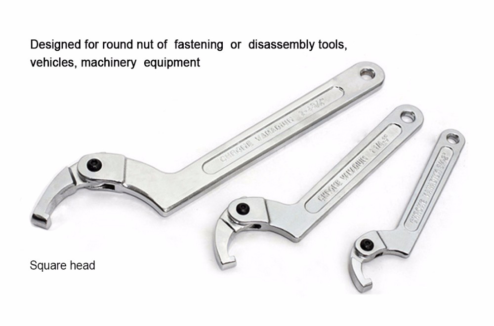 1PCS Adjustable Wrench Hook Spanner Square/Round Head CR-V Spanner - Image 10