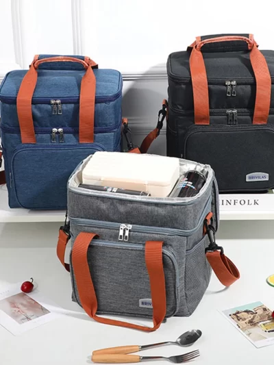 European And American Fashion Can Cross Body Thickened Lunch Insulation Bag With Large Capacity Business Lunch Bag