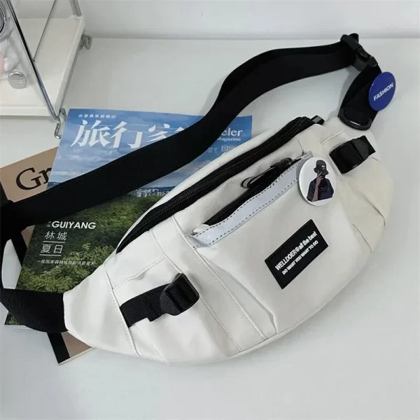 Japanese Harajuku Reflective Chest Bag Women and Men Waist Bag Collage Student Crossbody Bags Purses and Handbags - Image 3