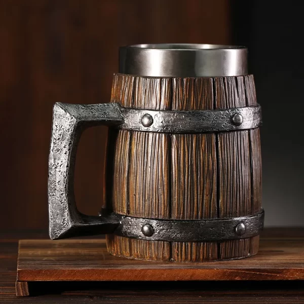 Hot-selling Wooden Barrel Beer mug , Large-capacity  Coffee mug - Image 2