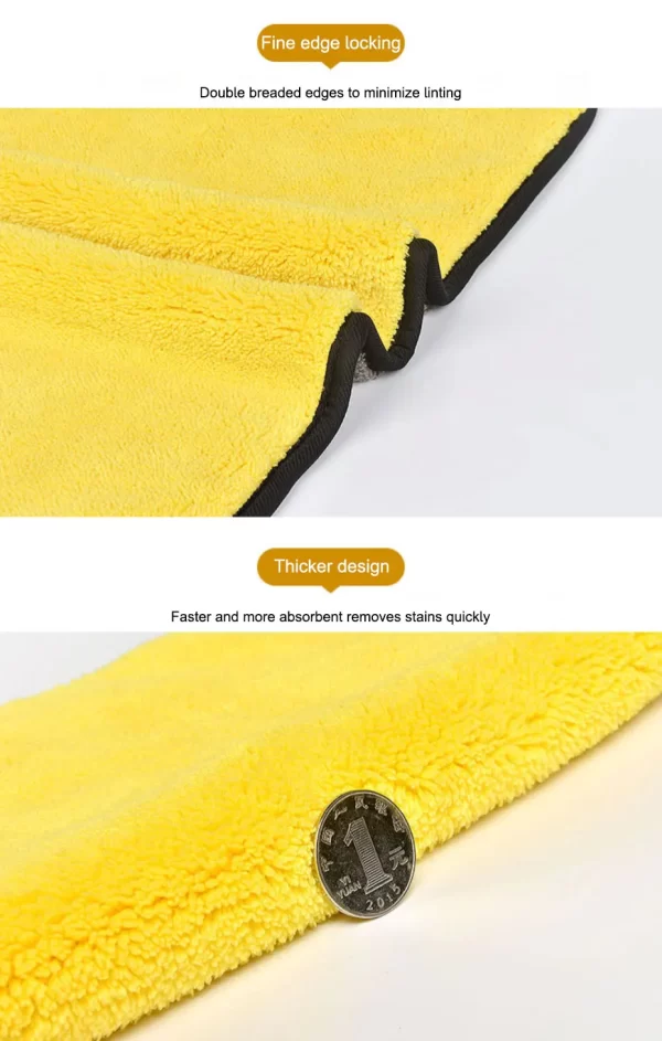 SEAMETAL Microfiber Car Washing Towel 400GSM Double-Sided Coral Velvet Clean Towels High Water Absorption - Image 24