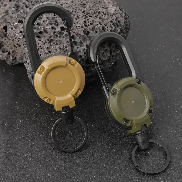 Retractable Heavy Duty Pull Reel Carabiner Key Chains Strong Steel Wire Rope - Image 3