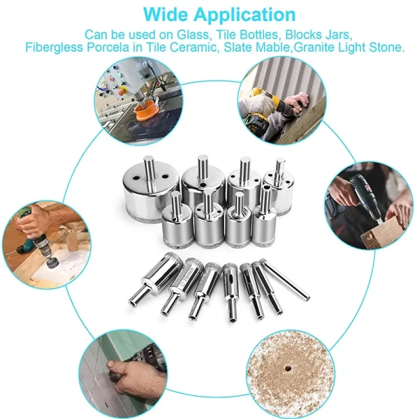 Diamond Hole Saw Kit with Double Suction Cups Hole Saw Guide Jig - Image 18