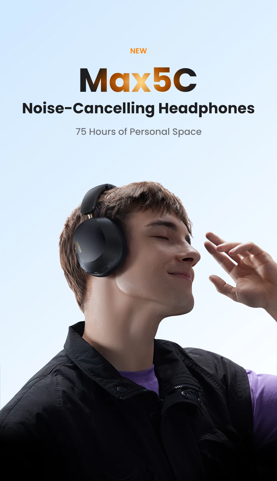 Choice Wireless Bluetooth Headphones 43dB Hybrid Active Noise Cancellation Hi-Res LDAC 75H Spatial Audio Headset Earphones - Image 9