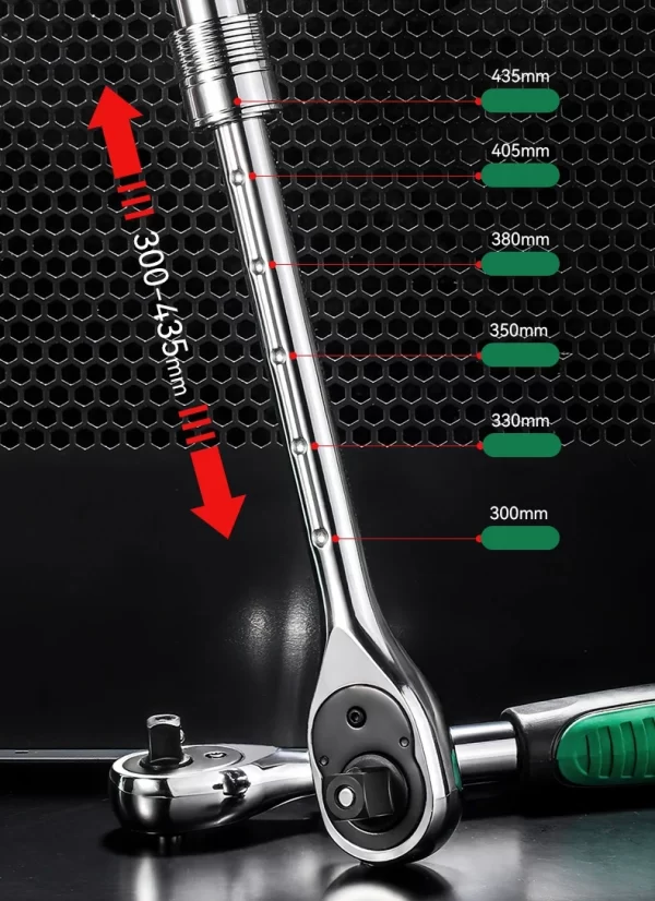 Telescopic Socket Ratchet Wrench for Automotive Repair Adjustable Head - Image 2