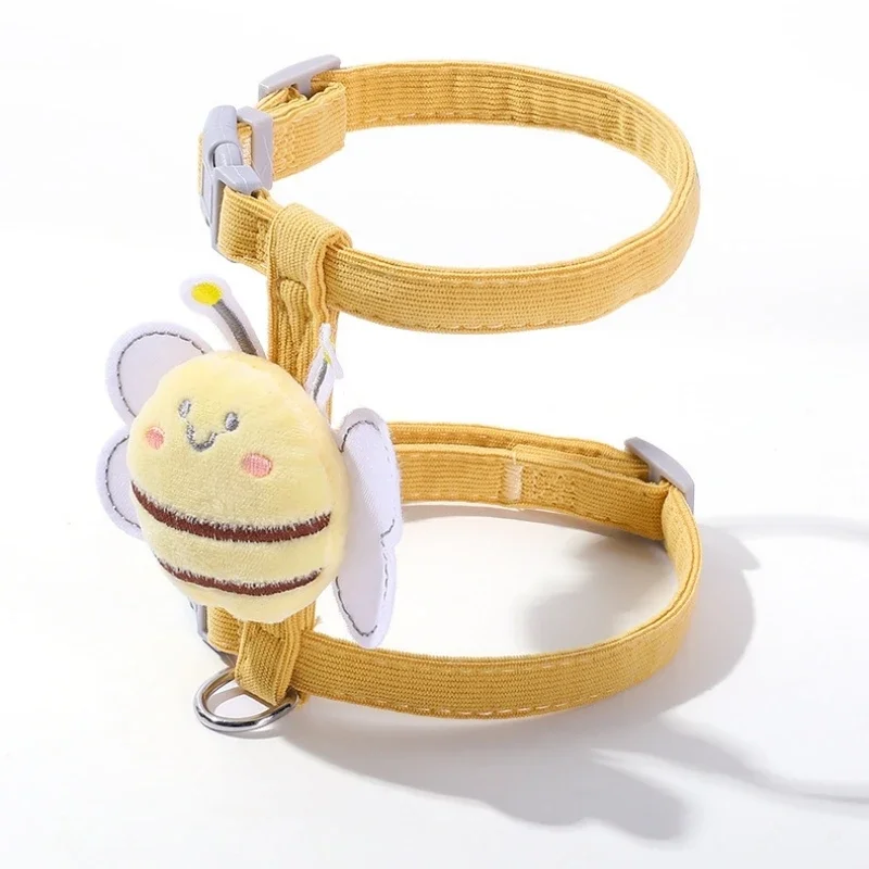 Cat Harness Leash Collar Set Adjustable Cartoon Bee Double Layer Dog Harness for Small Medium Pet Collar Leash - Image 5